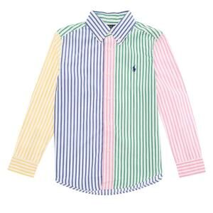 Polo Ralph Lauren Kids Logo Embroidered Striped Shirt Size Medium (10-12)